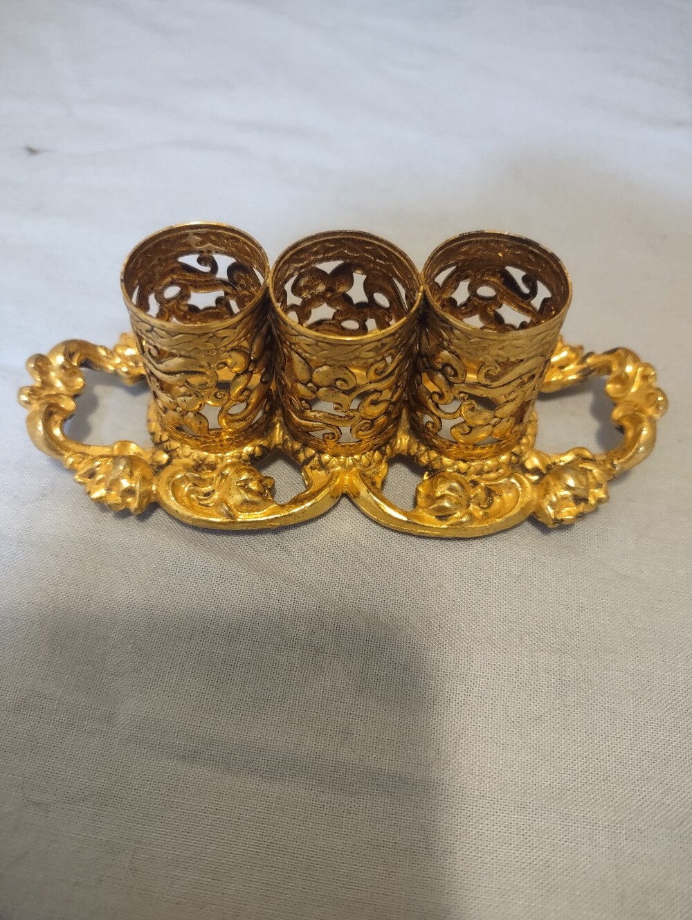 vintage Stylebuilt gold filigree Vanity lipstick holder - Picture 3 of 8